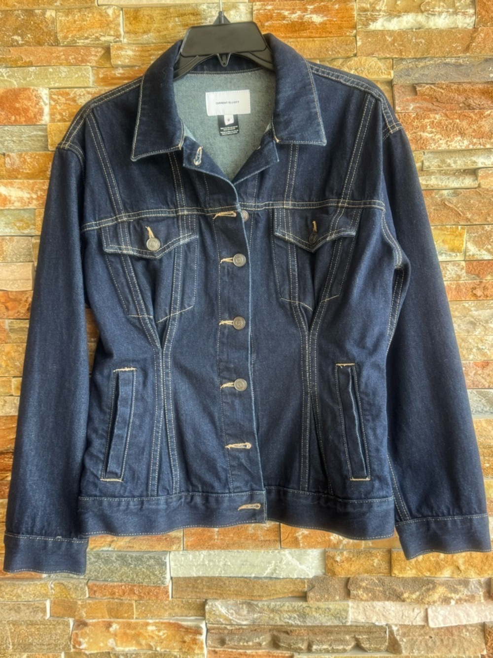Current Elliott The Corsett Denim Trucker Jacket Hearst Dark Wash Size Small
